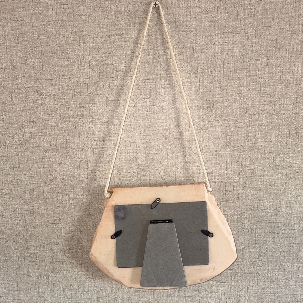 Purse Shaped Hanging Picture Frame Blush Floral Cottagecore Shabby Chic Decor